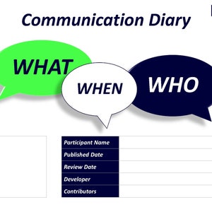 Communication Diary Template - Etsy