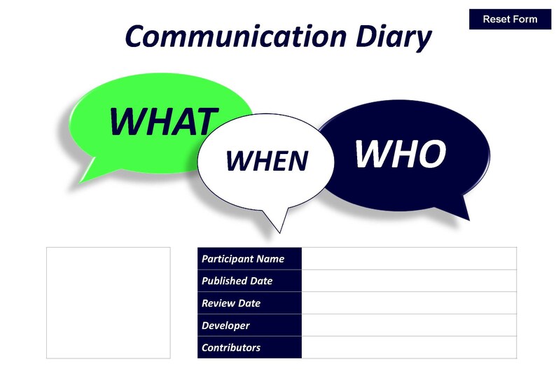 Participant Diary Example Communication Diary Template - Etsy