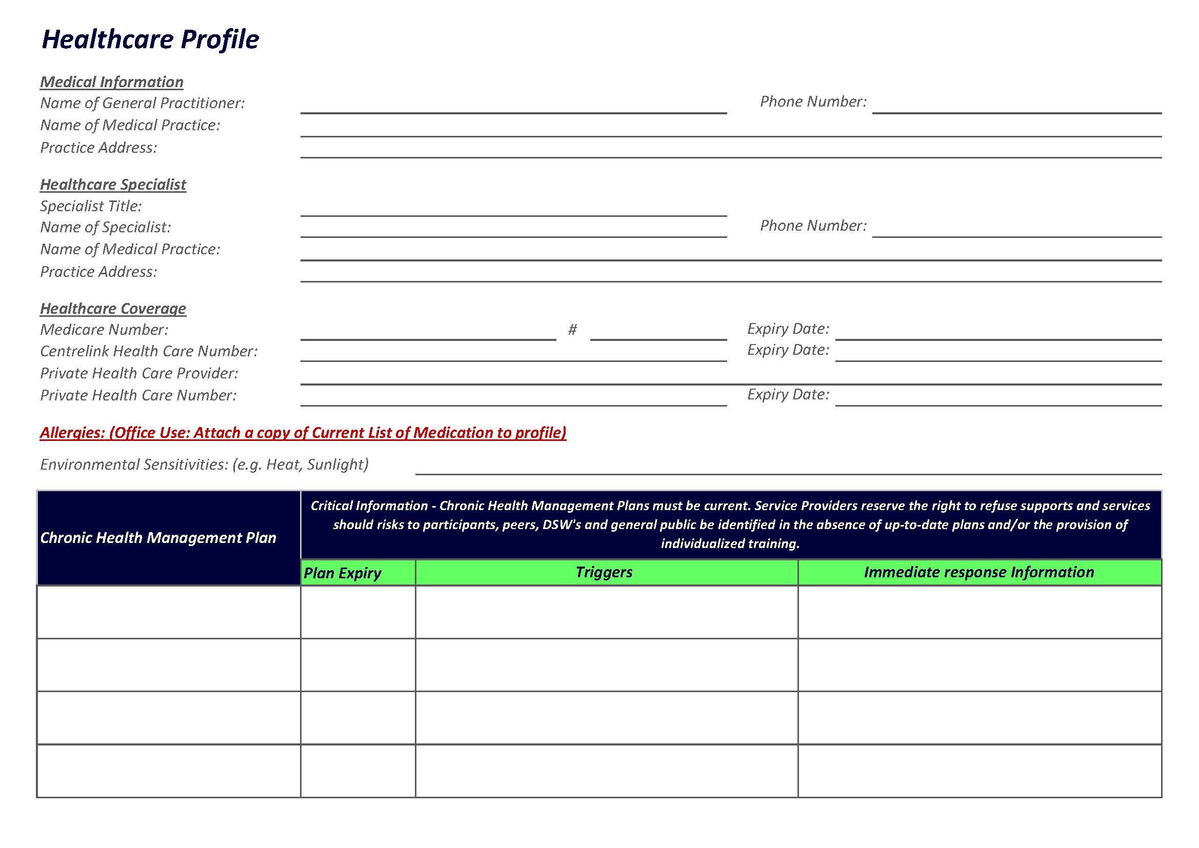 Support Staff Profile.pdf Individual Support Profile Template - Etsy Australia