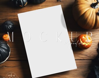 Mockup uitnodiging Halloween-stijl | Mockup Halloween-feestuitnodiging | Mockup feestuitnodiging | Spookachtig thema-uitnodigingsmodel | Mockup uitnodigen