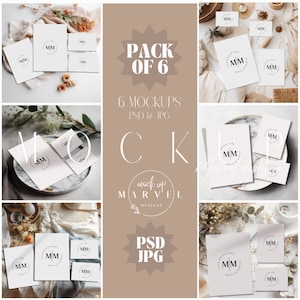 6 Wedding Suite Invitation Mockups | Wedding Suite Mockup | Wedding Invitation Mockup | Wedding Mockup Bundle | Suite Mockup Bundle