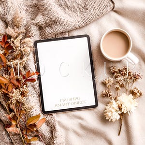 Minimalist iPad Mockup: Digital Planner PSD Template (A5 Smart Object Layer, 2000x2000px)