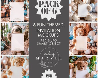 Uitnodiging mockup bundel babyshower uitnodigen mockup party mockup verjaardagsuitnodiging mockup kaart mockup baby verjaardag bundel mockup 5 x 7 kaart
