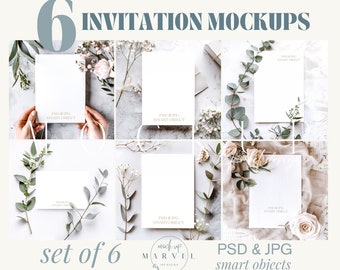 Invite Mockup Bundle | Boho Mockups | 5X7 Invite Mockup | Wedding Mockup Bundle | Invitation Card Mockup | 5x7 card Mockup | Jpg Psd