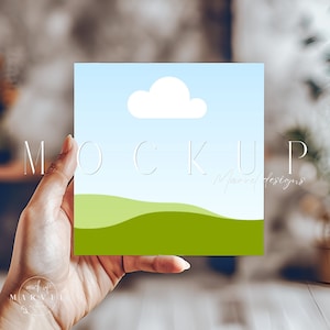 Leinwand Mockup | Einladungen Mockup | Grußkarten Vorlagen | Quadratische Karte | In Canva bearbeiten | Hochzeitseinladung Mockup