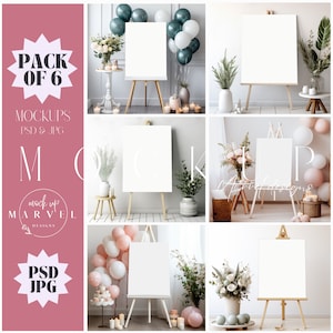 Welcome Sign Mockup | Mockup Bundle | Digital Download | Psd Mockup | Seating Chart Mockup | Easel Mockup | Birthday Easel Sign