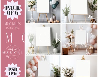 Welcome Sign Mockup | Mockup Bundle | Digital Download | Psd Mockup | Seating Chart Mockup | Easel Mockup | Birthday Easel Sign