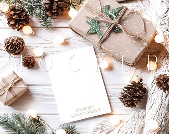 Christmas Card Mockup, Greeting Card Mockup, Holiday Card Mockup, 5x7 Card Mockup Holiday Theme, Xmas Mockup