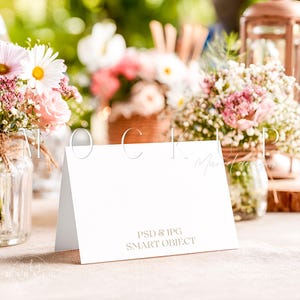 Wedding Thank You Card Mockup: Folded Card Display (PSD & JPG Digital Download)