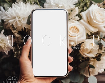 Smartphone Mockup | Phone Mock Up | Boho Digital Invitation Mockup | Iphone 14 Mockup | Mobile Mockup | Screen Mockup | Digital Card Mockup