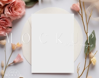 Wedding Invitation Mockup | Customizable 5X7 Card Mockup | Party Invite Mockup | Card Mockup | Greeting Card Mockup | 5X7 Card Mock Up