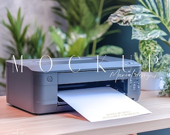 Printable Mockup, Home Printer Mockup, Printing Page Mockup, Printer Sheet Mockup, A4 Page Mockup, Desk Printer Mockup,
