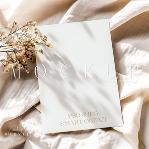 5X7 Kartenmockup | Minimalistische leere weiße Karte | Stationäres Mockup | Babypartyeinladung Mockup | Hochzeit Briefpapier Mockup | 5X7 Karte MockUp