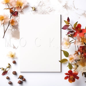 Greeting Card Mockup | Wedding Stationery | Psd Smart Object + Jpg | 5 X 7 Invitation Mockup | Wedding Mockup  | Card Mockup | Invite Mocup