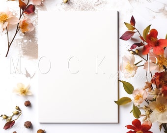 Greeting Card Mockup | Wedding Stationery | Psd Smart Object + Jpg | 5 X 7 Invitation Mockup | Wedding Mockup  | Card Mockup | Invite Mocup