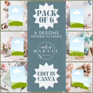 Canva Mockup | Edit In Canva | Invite Listing Templates | Invitation Mockup | 5X7 Card Mockup - Digital Download | Editable Canva Template