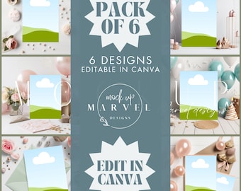 Canva Mockup | Edit In Canva | Invite Listing Templates | Invitation Mockup | 5X7 Card Mockup - Digital Download | Editable Canva Template