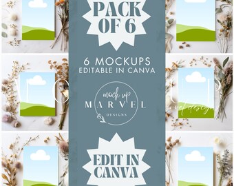 Canva Invitation Mockups | Boho Mockup | Modern Mockups | Wedding Invitation Mockup | Baby Shower Mockup Bundle | 5X7 Invite Mockup | Canva