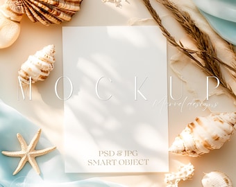 5x7 Invitation Mockup: PSD & JPG with Smart Objects (Digital Download)