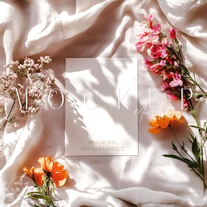 Wilde Blume Einladung Mockup, Save The Date Mockup, Brautparty Mockup, Hochzeit Einladung Mockup, Gender Reveal Invite Mockup, 5x7 Karte