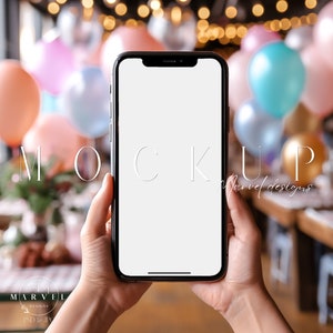 Device Mockup | Psd Smart Object Evite Mock E-Invite Mockup | Mobile Phone Mockup | Digital Invitation Mockup | Phone Mock-Up