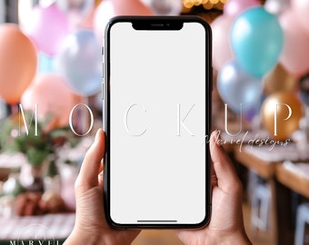 Device Mockup | Psd Smart Object Evite Mock E-Invite Mockup | Mobile Phone Mockup | Digital Invitation Mockup | Phone Mock-Up