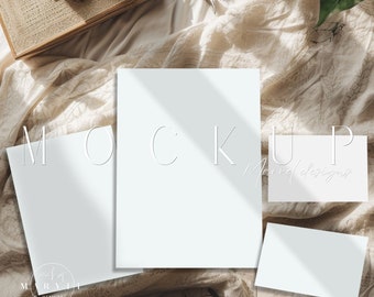 5x7 Card Mockup: Smart Object PSD, Wedding Invitation Suite