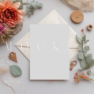 Invite Mockup | Wedding Card Mockup | Wedding Invite Mock Up | Mockup | Customizable 5X7 Card Mockup | Jpg Psd Smart Object