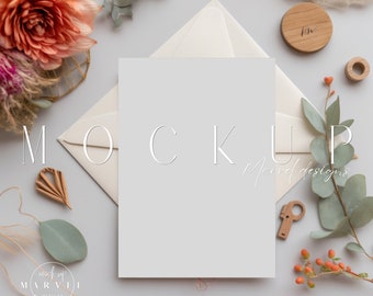 Mockup de convite | Mockup de cartão de casamento | Mockup de convite de casamento | Mockup | Mockup de cartão 5X7 personalizável | Objeto inteligente Jpg Psd