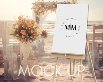 Maqueta de letrero de bienvenida / Descarga digital / Maqueta de letrero / Maqueta de letrero de boda boho / Maqueta de baby shower / Maqueta PSD / Maqueta inteligente