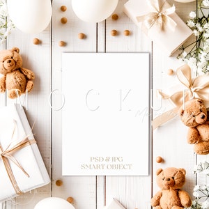 Invitation Mockup | Modern Digital Greeting Card Mockup | Simple 5X7 Card Mockup | Baby Shower Invitation Mockup | Invitation Mock
