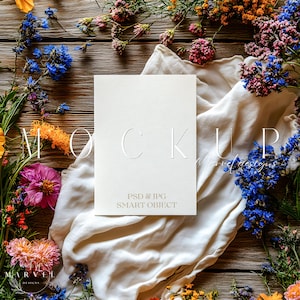 Bridal Shower Invitation Mockup, Wildflower Invitation Mockup, Spring Wedding Invite Mockup, Spring Mockup, Baby Shower Invite Mockup