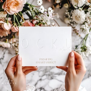 Mockup de paisagem, mockup de cartão comemorativo, mockup de convite boho, mockup de papel vegetal, mockup de convite 7 x 5, mockup de papelaria para casamento
