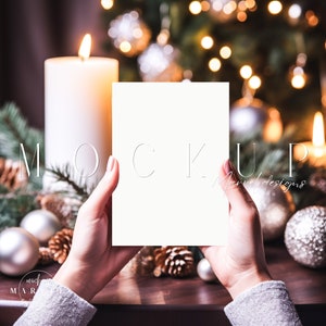 Greeting Card Mockup | Winter Card Mockups | Holiday Card Mockup | Simple Card Mockup | Christmas Invitation Mockup | Jpg Psd Smart Object
