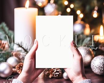 Greeting Card Mockup | Winter Card Mockups | Holiday Card Mockup | Simple Card Mockup | Christmas Invitation Mockup | Jpg Psd Smart Object