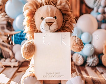 Invitation Mockup Baby Shower Invite Mockup Hand Holding Card Mockup 5X7 Card Mockup Kids Invite Mockup Greeting Card Mockup Safari Mockup