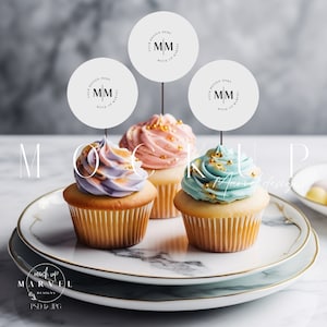 Cupcake MockUp | Psd Mockup | Digitaler Download | Stock-Foto | Cupcake Topper | Kuchen Mockup | Cake Topper Mockup | Sofort Download