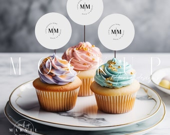 Cupcake Mock Up / Psd Mockup / Download digitale / Foto stock / Decorazione per cupcake / Cupcake Mockup / Cake Topper Mockup / Download immediato