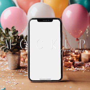 Iphone Screen Mockup | Mobile Phone Mockup | Smart Phone Mock Up Psd | Birthday Invite Mockup | Cellphone Mockup | Iphone 14 Mockup