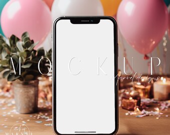 Iphone Screen Mockup | Mobile Phone Mockup | Smart Phone Mock Up Psd | Birthday Invite Mockup | Cellphone Mockup | Iphone 14 Mockup