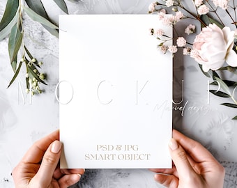 5X7 Card Mockup | Stationery Mockup | Save The Date Card | Wedding Invitation Mockup | Minimalist Invitation Mockup | Styled Stock