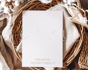 Easter Invitation Mockup, Baby Shower Mockup, Boho Mockup, 5x7 Card Mockup, Easter Greeting Card Mockup, Wedding Invite Mockup