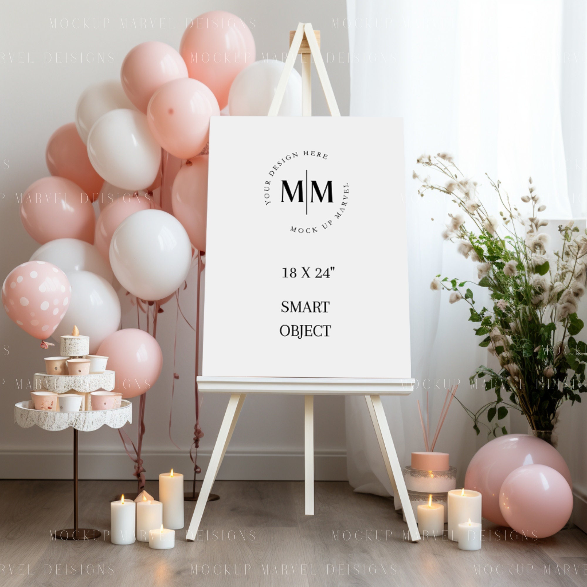 Party Pack Mockup, Invitation Mockup, Birthday Invite Mockup, Table