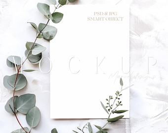 Wedding Invitation Mockup | 5X7 Invite Mockup | Smart Object Psd Mockup | Save The Date Card | Digital Download | Wedding Stationery Mockup