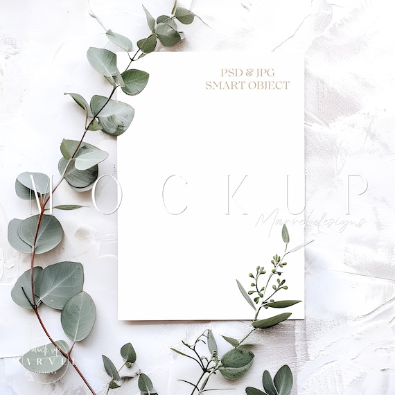 Wedding Invitation Mockup | 5X7 Invite Mockup | Smart Object Psd Mockup | Save The Date Card | Digital Download | Wedding Stationery Mockup