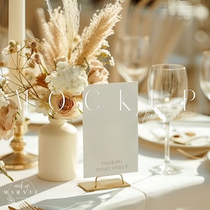 Maqueta de número de mesa de boda, maqueta de tarjeta de mesa, maqueta de tarjeta de 5x7, maqueta de letrero de mesa, maqueta de papelería de boda, maqueta de menú