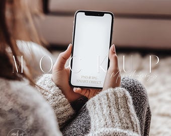 iPhone Screen Mockup - Wedding Mobile Invite - Digital Invitation Mockup - Phone in Hands