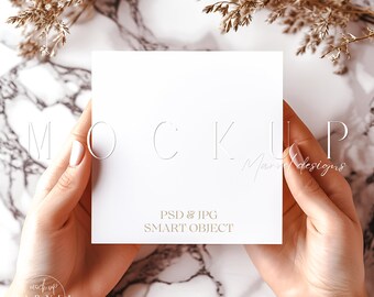 Greeting Card Mockup | Blank Card Mockup | Invitation Card Mockup | Square Card Mockup | Child Card Mockup | Lifestyle Photo