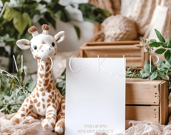 Kids Invitation Mockup, Birthday Invite Template, Baby Shower Invitation Mockup, Kids Party Invite Mockup, Safari Kids Invite Mockup