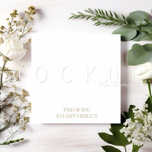 Karte Mockup | 5X7 Mockups | Quadratische Hochzeitseinladung Mockup | Gender Reveal MockUp Bundle | Geburtsanzeige Mockup | gestylter Lagerbestand